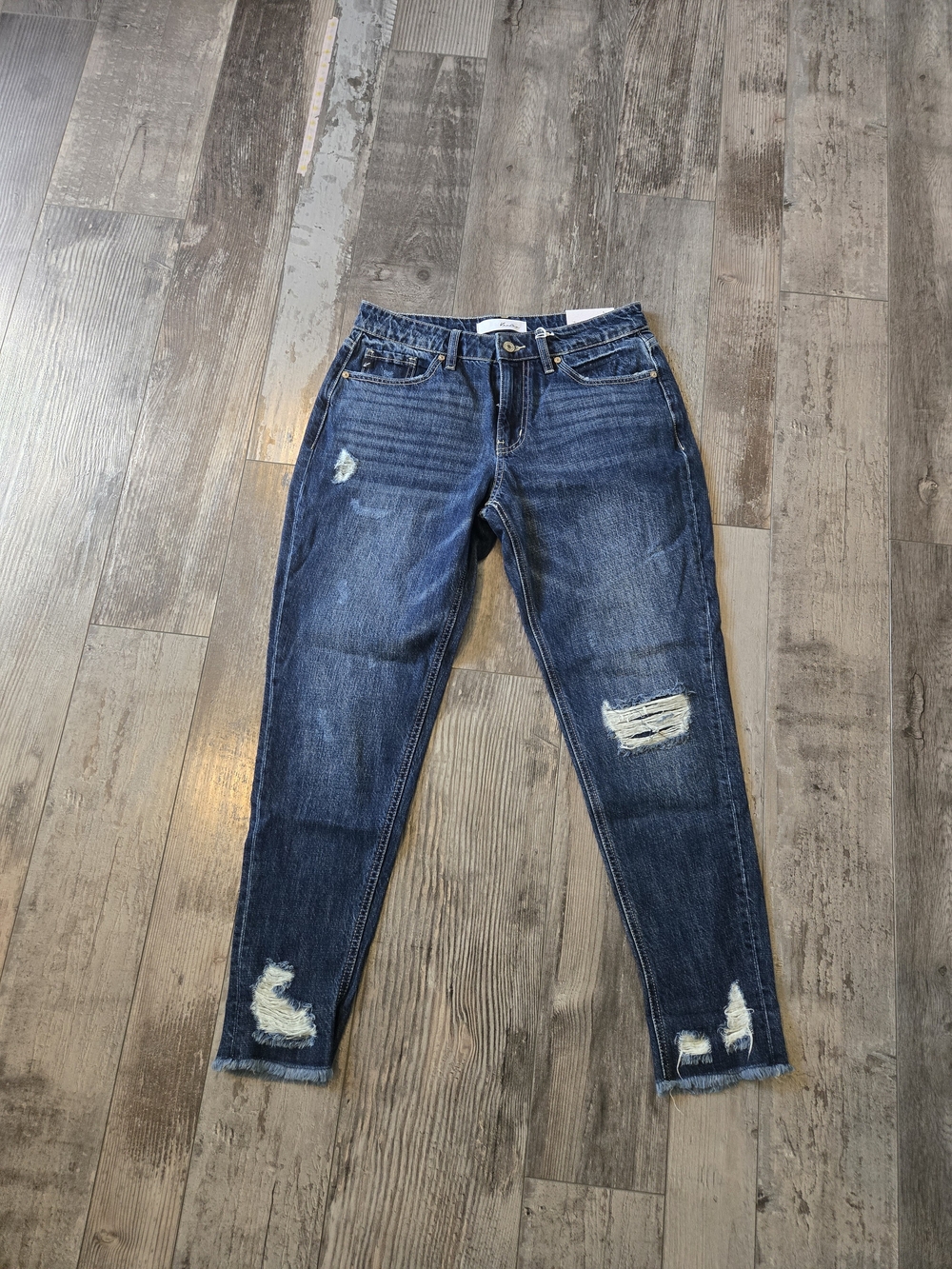 KanCan Dark Blue Distressed Boyfriend Jeans